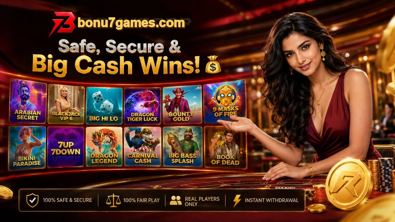 Bonu7 game artwork with a selection of colourful game cards